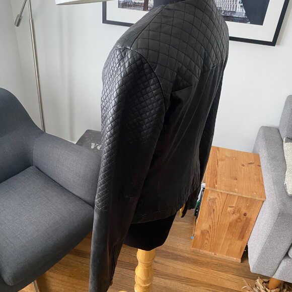Bod & Christensen Black Biker Women's Black Quilted leather jacket - Picture 4 of 9